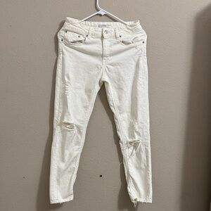 Zara Women's Off-White Cropped Jeans